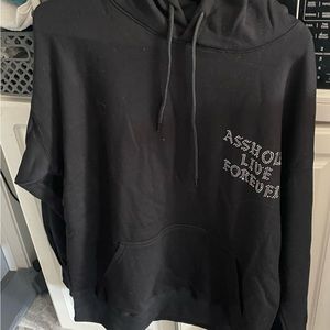 ALF black hoodie sweatshirt with rhinestones med lg xxl